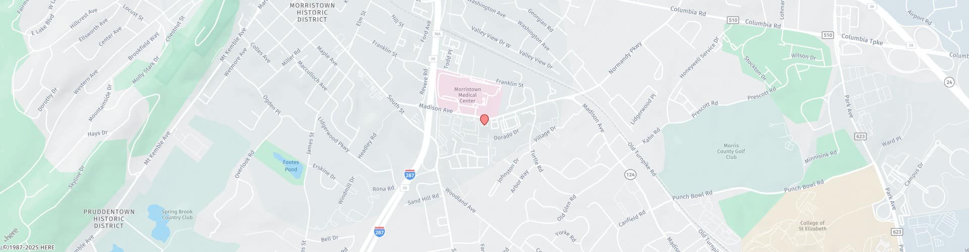 Location Map: 95 Madison Avenue Morristown, NJ 07960