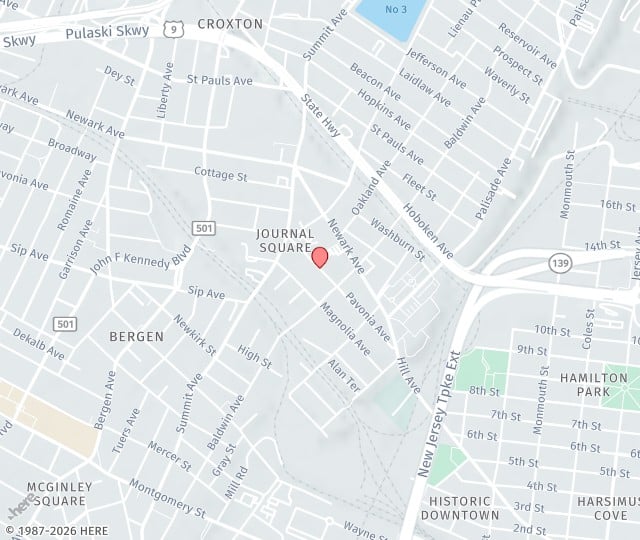 Location Map: 550 Newark Avenue, Suite 408 Jersey City, New Jersey 07306