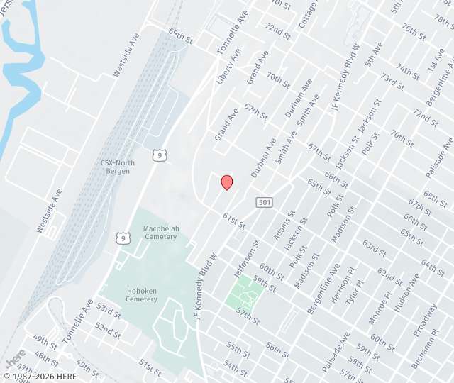 Location Map: 6307 John F. Kennedy Blvd North Bergen, New Jersey 07047