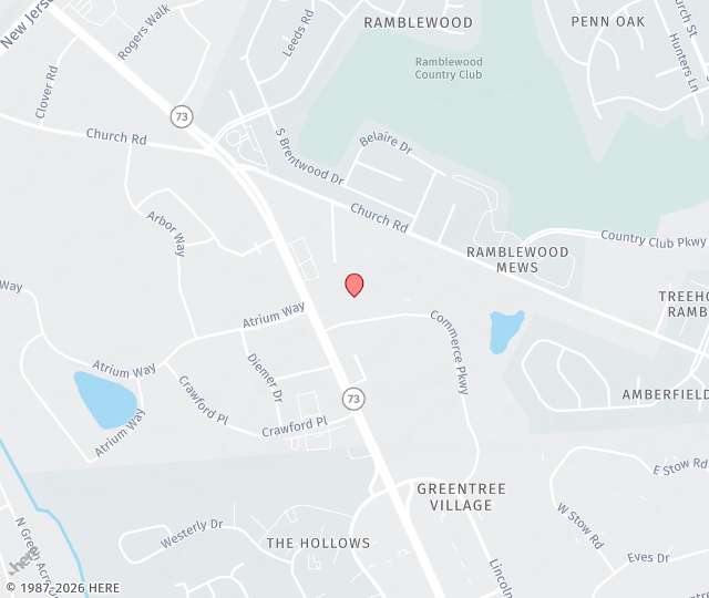 Location Map: 16000 Commerce Pkwy, Suite B-1 Mt Laurel Township, New Jersey 08054