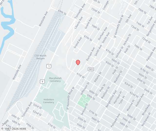 Location Map: 6307 John F. Kennedy Blvd North Bergen, New Jersey 07047
